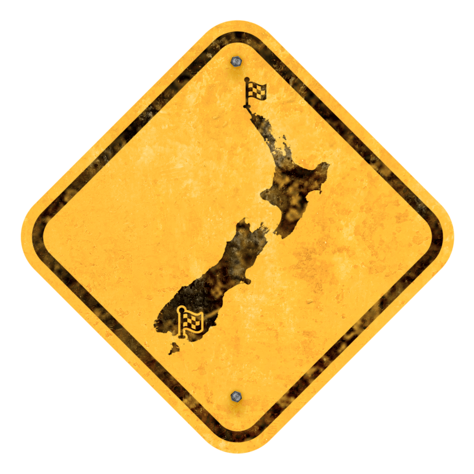 Road sign of New Zealand