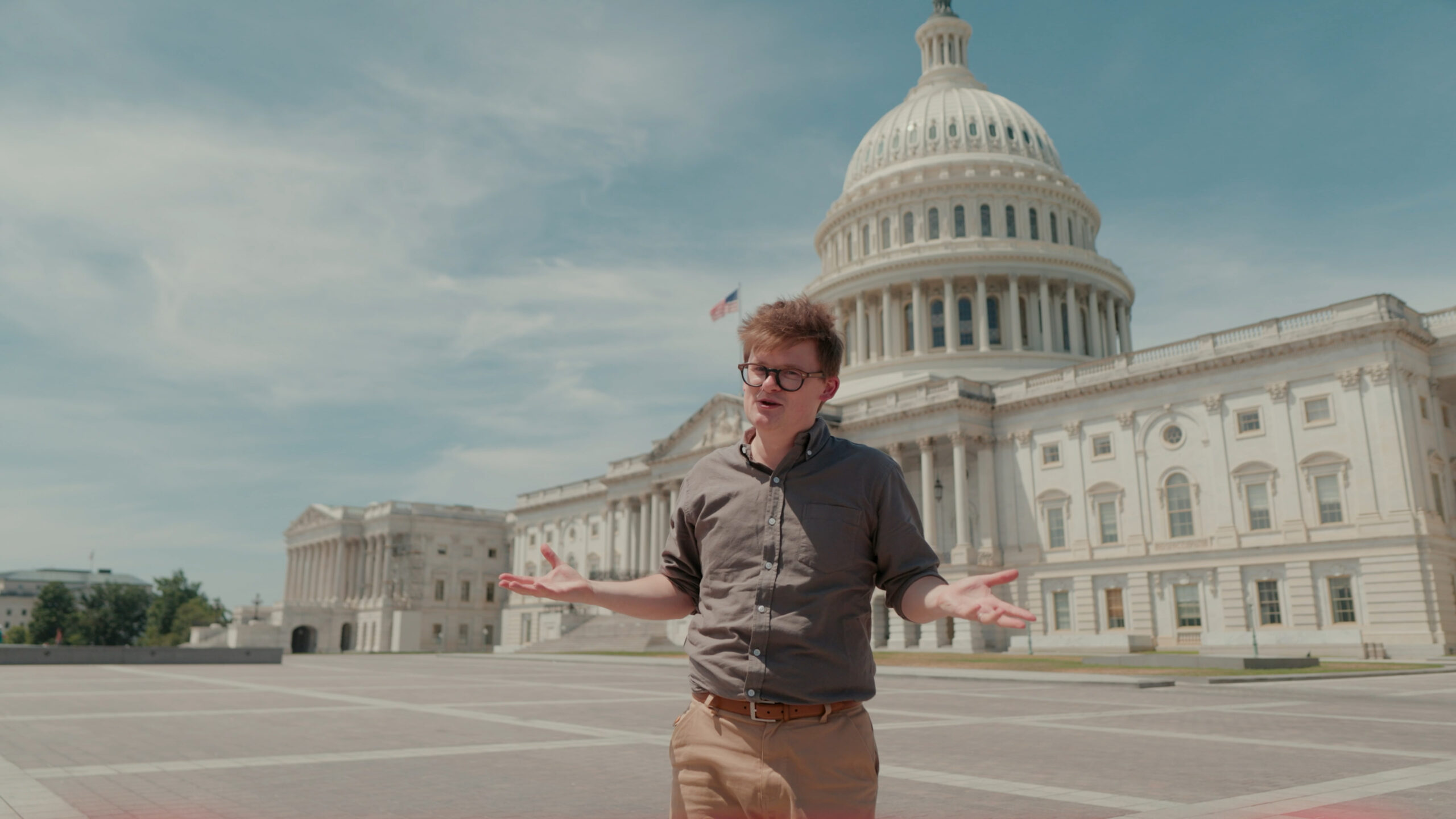 Tom Nicholas stands in front of the US Capitol Building